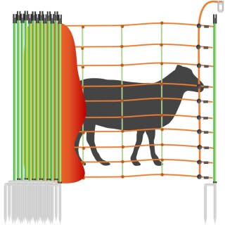 Schafzaun »Euronetz« Elektrozaun · 50m 2 Spitzen, 105cm