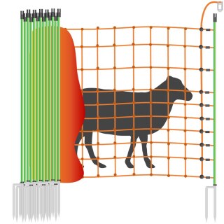 Schafnetz »Euronetz« Elektrozaun · 50m 2 Spitzen, 120cm