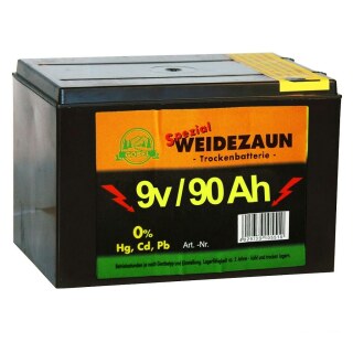 Weidezaunbatterie &raquo;Spezial&laquo; Batterie Zink / Kohle &middot; 9v 90Ah